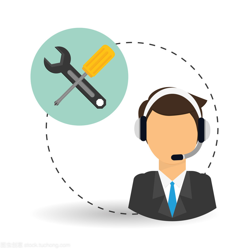 技術(shù)服務(wù)。電話中心圖標。支持概念